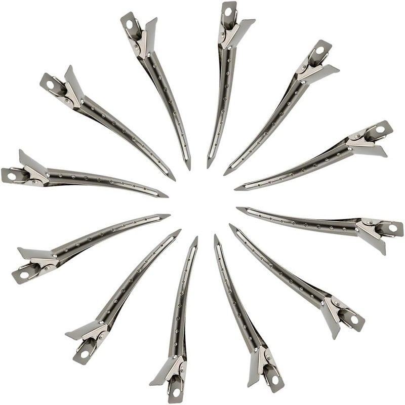 Bantoye 24 Packs Duck Bill Clips, 3.5 Inches Rustproof Metal Alligator Curl Clips with Holes for Hair Styling, Hair Coloring, Silver - Image 3