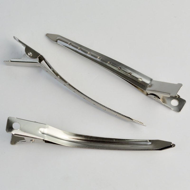 Bantoye 24 Packs Duck Bill Clips, 3.5 Inches Rustproof Metal Alligator Curl Clips with Holes for Hair Styling, Hair Coloring, Silver - Image 4