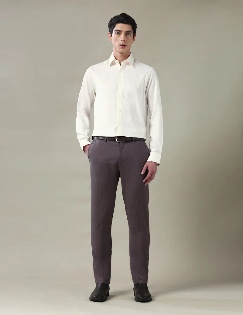 Arrow White Textured Tailored Fit 1851 Shirt for Men | Best Price UAE