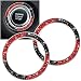 ToBeQueen Black and Red Bling Push Button Start Ring Emblem StickerCrystal Rhinestone Interior Engine Start Stop Car Bling Ring Decoration for Women Pure Handmade Diamond DecorRed and Black - Image 2
