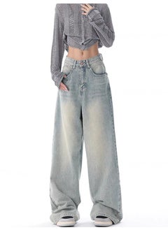 KEN STUDIO 2024 Mens Retro Jeans, Casual Loose-fit Denim A01. Blue