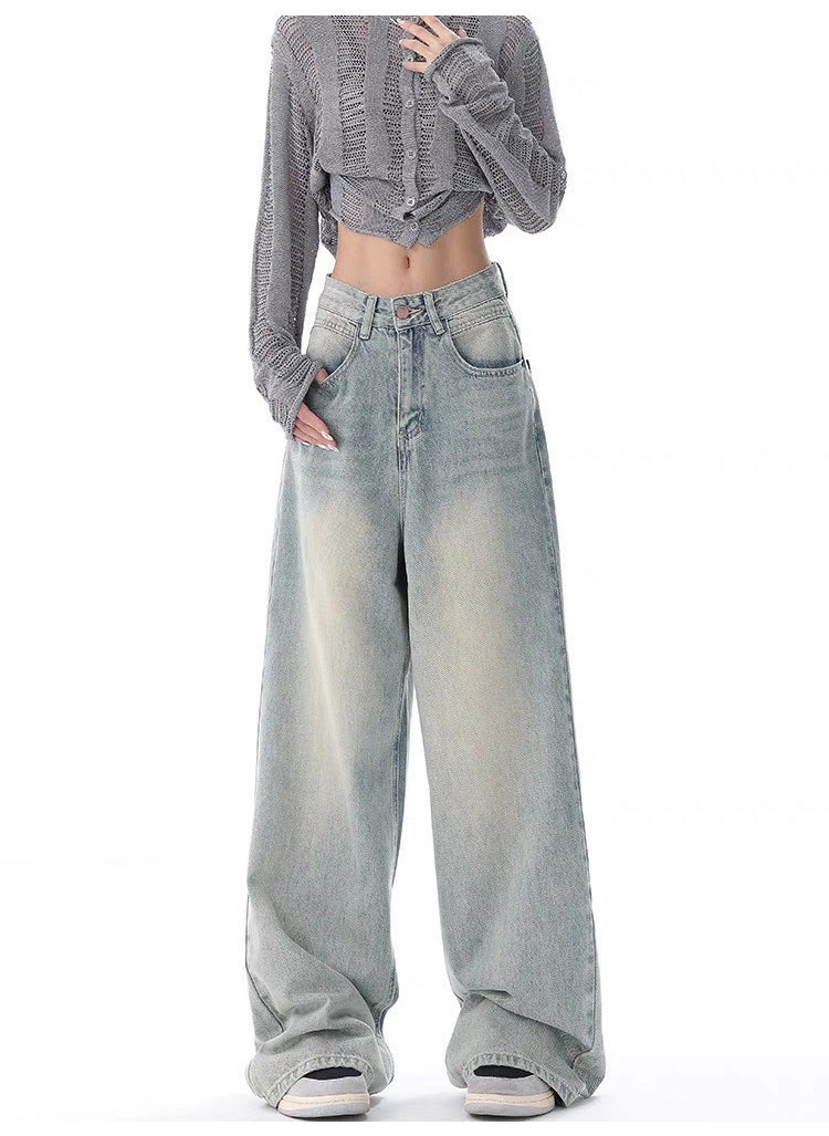 Generic - KEN STUDIO 2024 Mens Retro Jeans, Casual Loose-fit Denim A01. Blue - Image 1