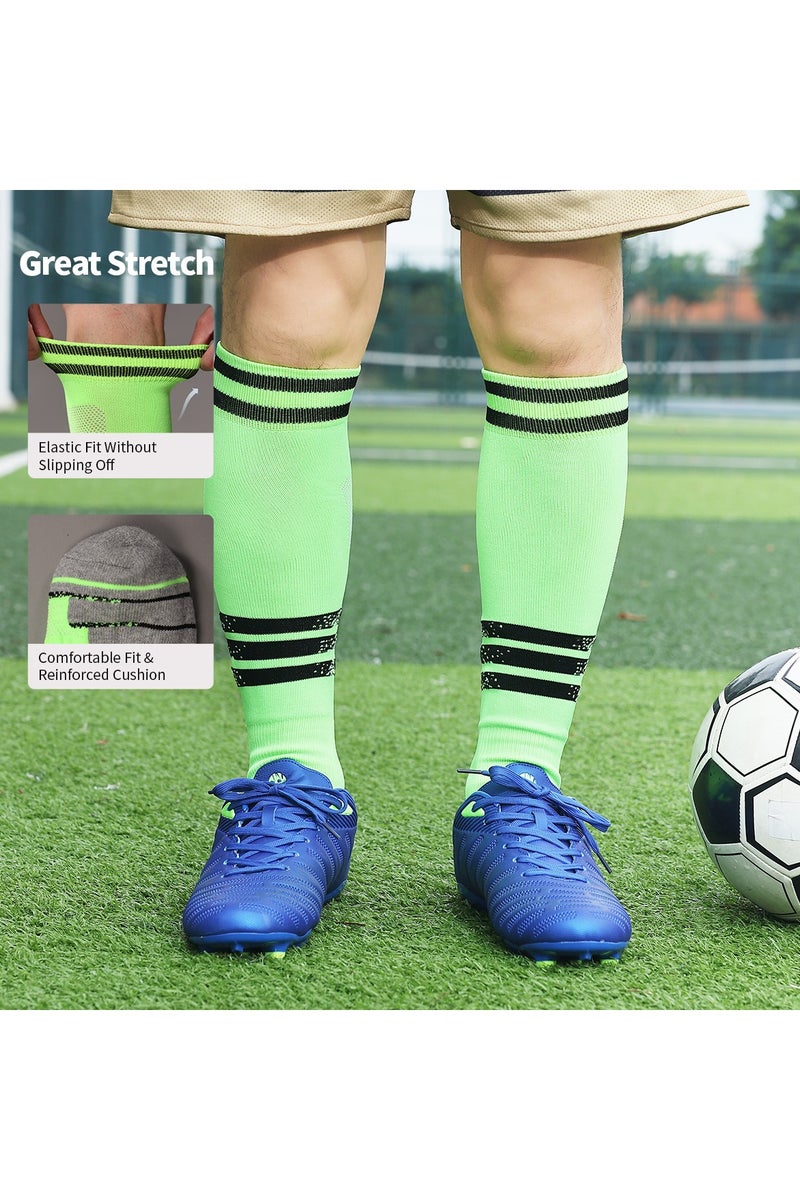 SKY WING Soccer Socks, Sport Knee High Socks Calf Compression Athletic Socks for Mens and Women Running&Training Football Thickening Keep Warm Sock-Green-4 Pair - Image 2