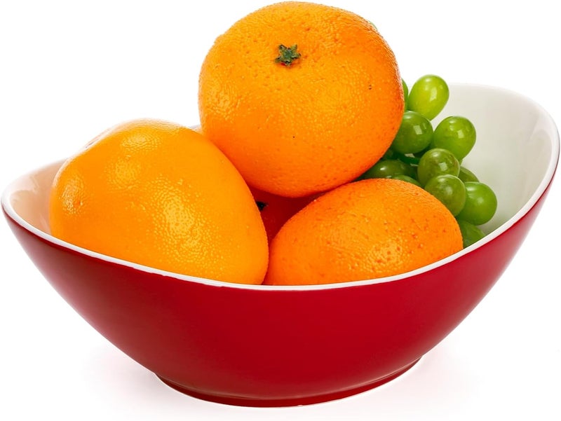 Goaste Goaste 4 Pack 95 Inch Ceramic Serving Bowls 36 OZ Large Salad Dishes Stackable Oval Bowl Serving Platter Food Server for Holiday Dinner Party Pasta Appetizer Side Dishes Soup Assorted Colors  - Image 5