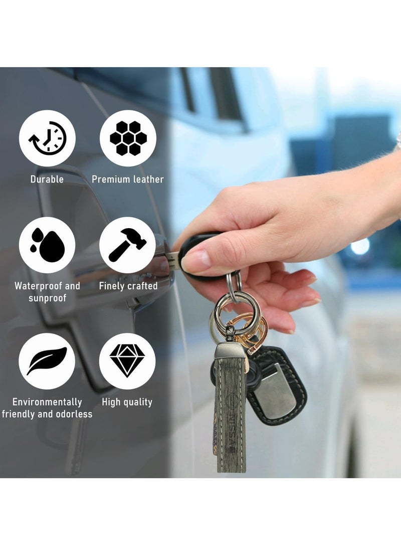 نيسان سلسلة مفاتيح سيارة نيسان من ألياف الكربون الفاخرة والجلد مع مشبك دوار 360 درجة - حلقة معدنية وتصميم جلدي ناعم - Image 4
