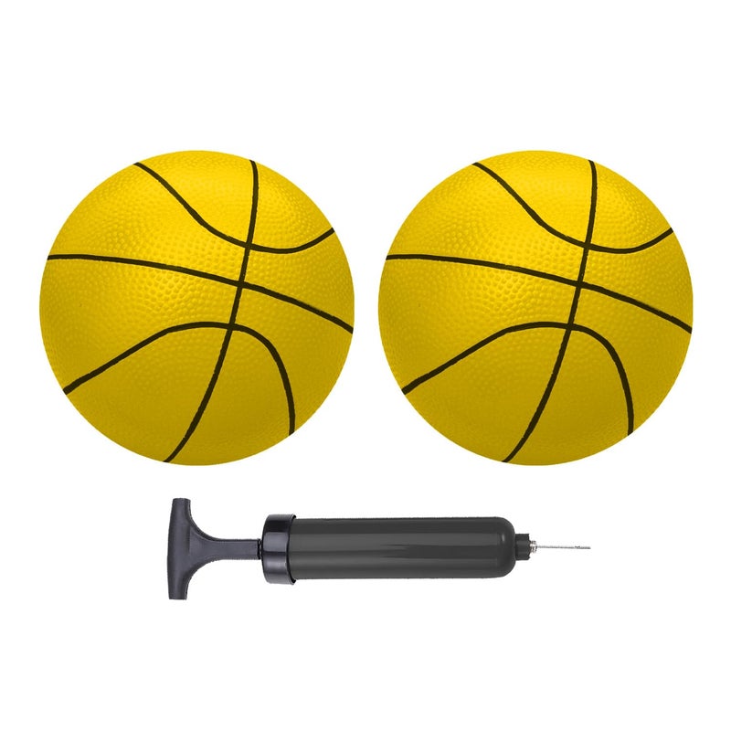 ABAJI Mini Basketballs Yellow 2 Pack 5 Set with Pump Needle Durable Material for Mini Hoop 3 Years Toddlers Kids Teenagers for Pool Indoors Outdoors - Image 3