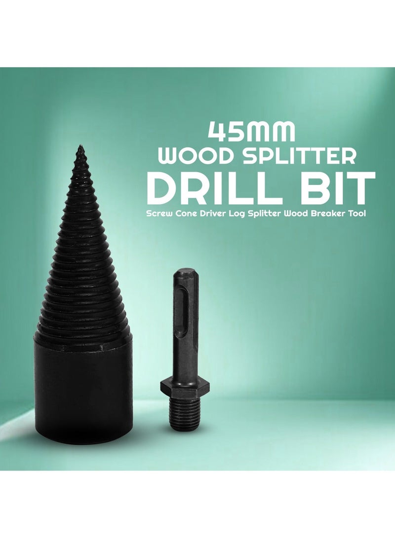 Wood Splitter Firewood Drill Bit Screw Cone Driver Log Splitter Wood Breaker Tool for Drill 45mm & High-Quality JAWDA Tire Polish for Cars, Bikes, and Trucks – Long-Lasting Shine & Protection Instant Gloss Finish, 100mlBundle - Image 2
