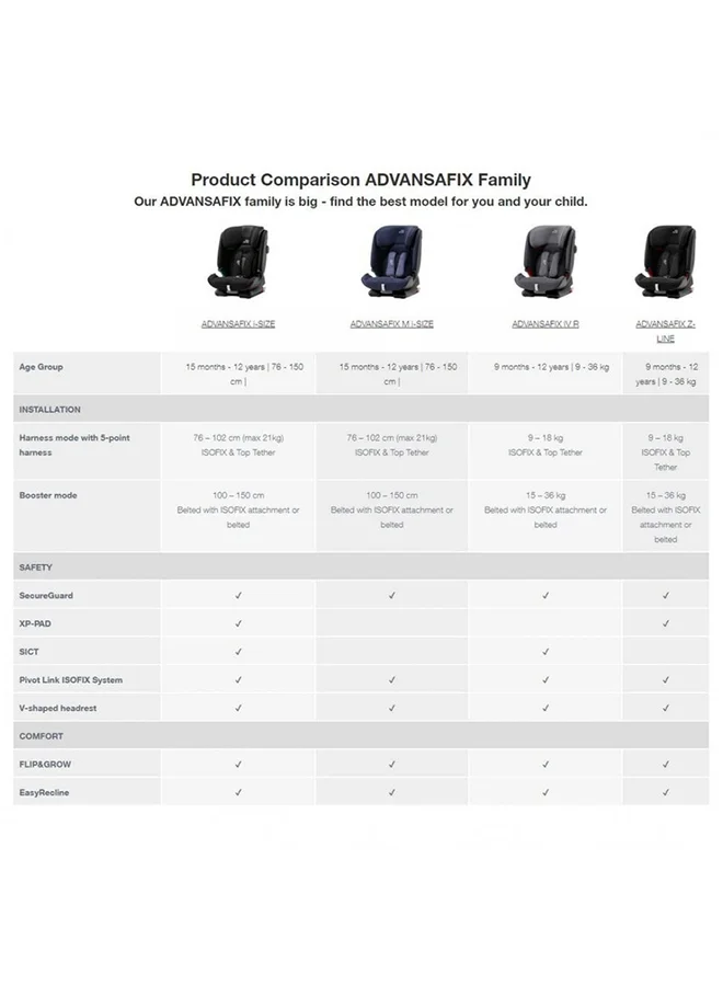بريتاكس رومر Advansafix M I-Size Br Car Seat - Cosmos Black
