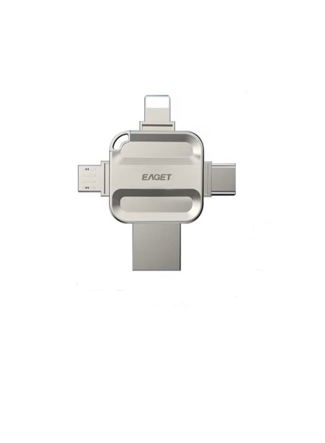 EAGET i71 4-in-1 Multi-Interface Flash Drive – USB 3.0 / Type-C / Lightning / Micro USB (128GB) - Image 1