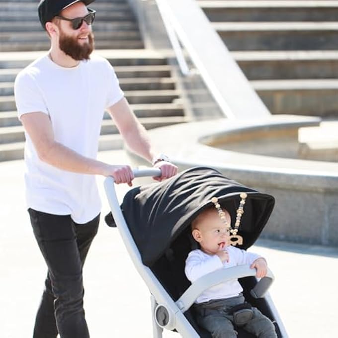 PRAM CHAIN WOODEN BABY, PRAM CHAIN, PRAM TOY GIRLS BOY, PLAY CHAIN FOR PRAM, BABY SEAT TOY, WITH WOODEN ELEPHANT FOR BABIES AND TODDLERS FROM 0+ MONTHS - Image 5