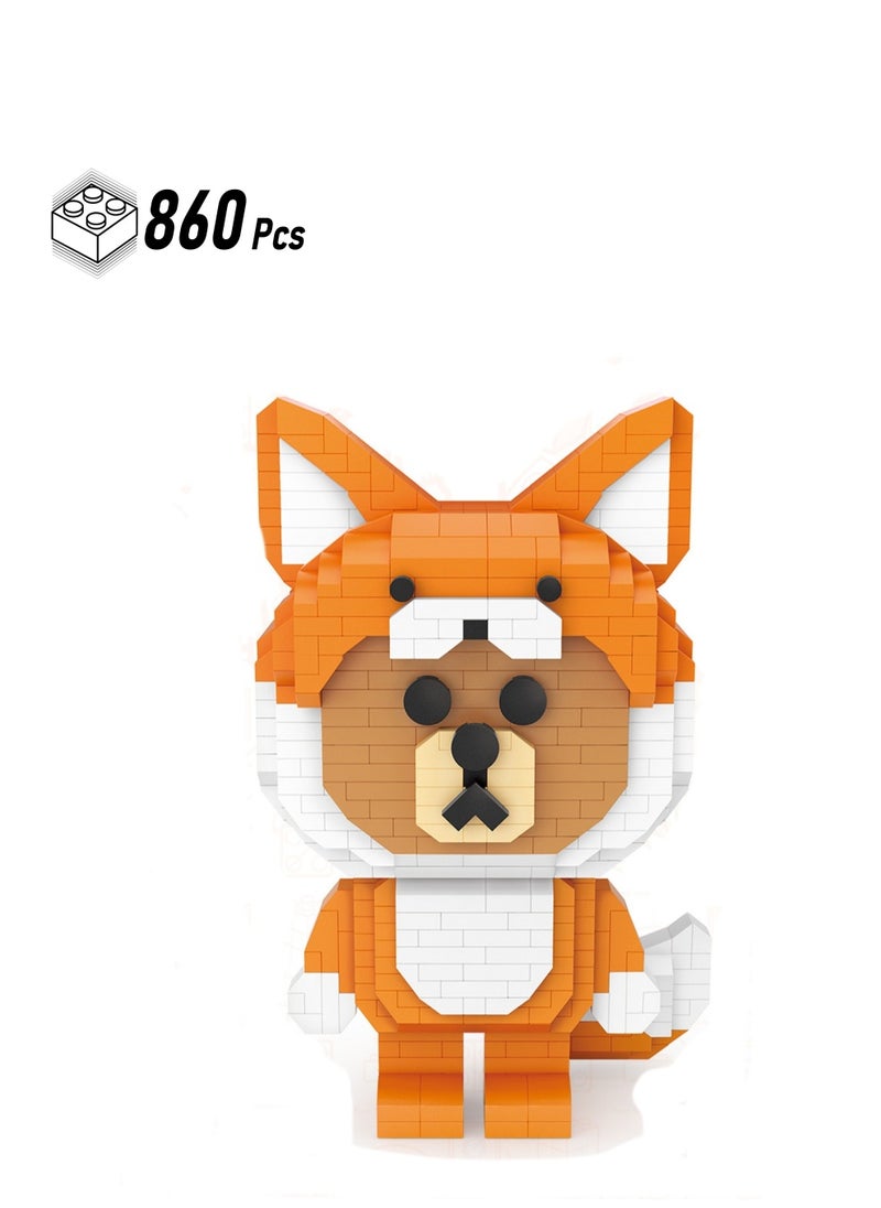 860pcs Fox Bear Model Set Building Blocks Creative Diy Simulation Collection Building Assembly Children'S Toy Home Decoration  - Image 1