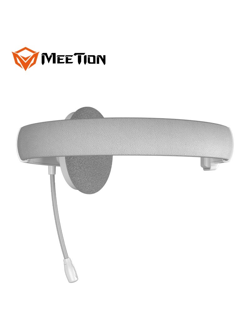 Meetion سماعة هاتف USB أحادية الأذن HP002U بطول خط 1.8 متر متوافقة مع أجهزة متعددة ميكروفون ذكي لإلغاء الضوضاء (أبيض) - Image 3