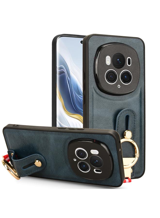 اس-توب جراب خلفي من الجلد لهاتف Honor Magic6 Pro مع سوار معصم - Image 1