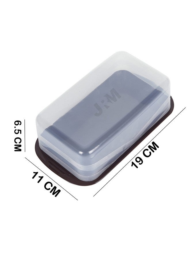 JRM JRM's Plastic Butter Dish with Lid, Butter Keeper (Coffee)  - Image 2