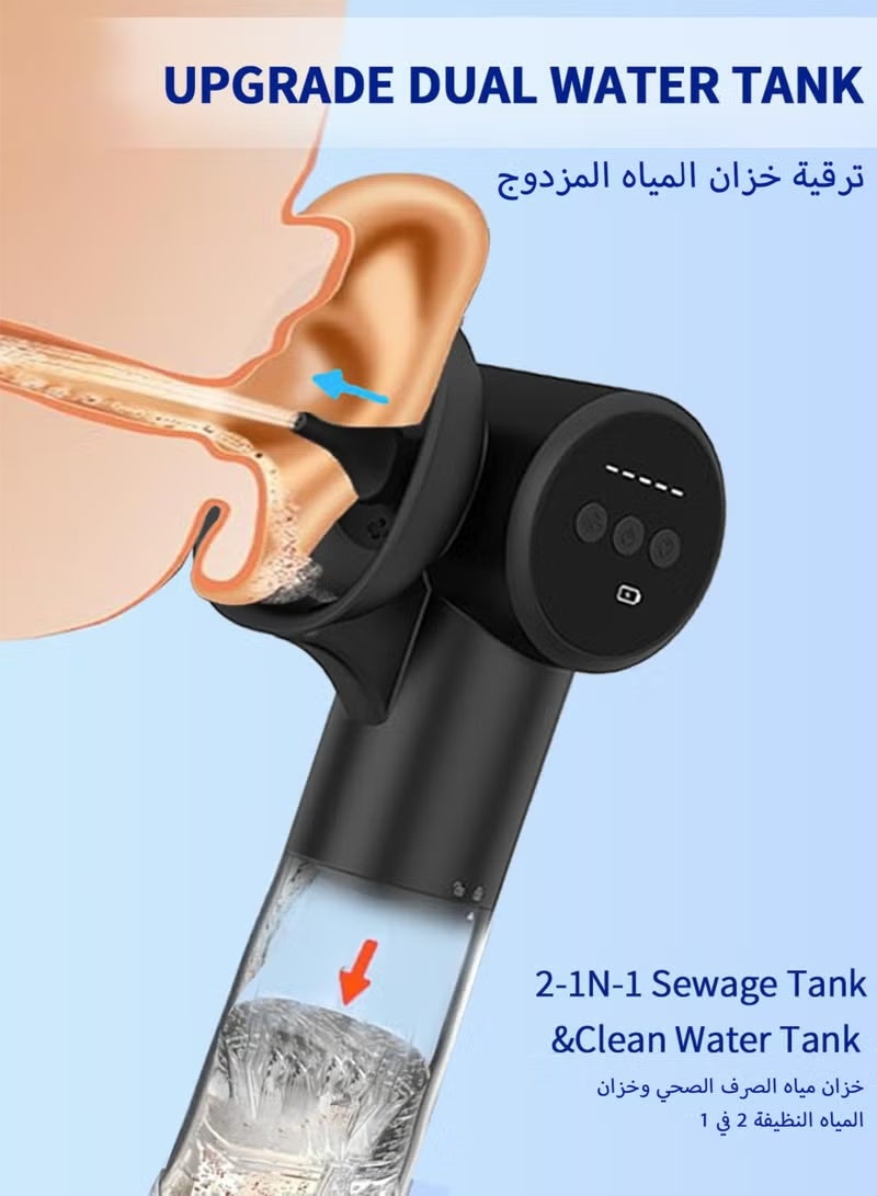 Upgraded Ear Wax Removal with One-Piece Waste Tank, With warm air drying function，Electric Ear Cleaner Tool with Ear Dryer 3-in-1, Effective & Safe Ear Irrigation Flushing System, 5 Pressure Modes Ear Cleaning, IPX6 Waterproof - Image 2