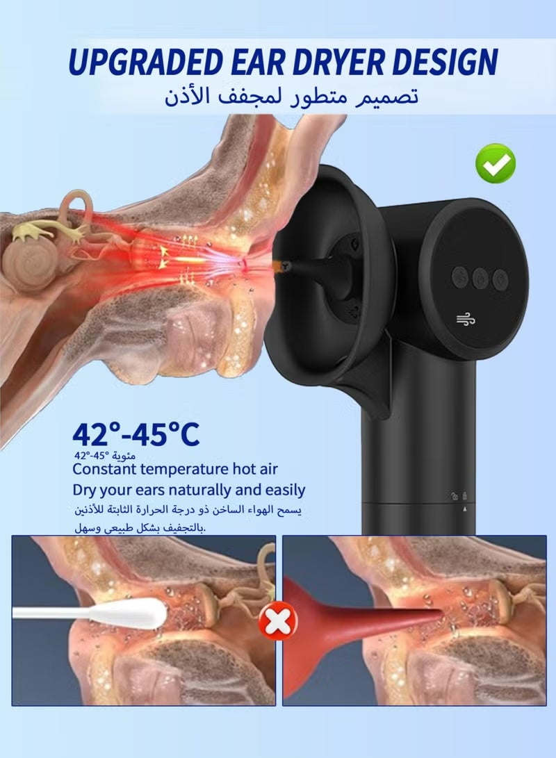 Upgraded Ear Wax Removal with One-Piece Waste Tank, With warm air drying function，Electric Ear Cleaner Tool with Ear Dryer 3-in-1, Effective & Safe Ear Irrigation Flushing System, 5 Pressure Modes Ear Cleaning, IPX6 Waterproof - Image 3