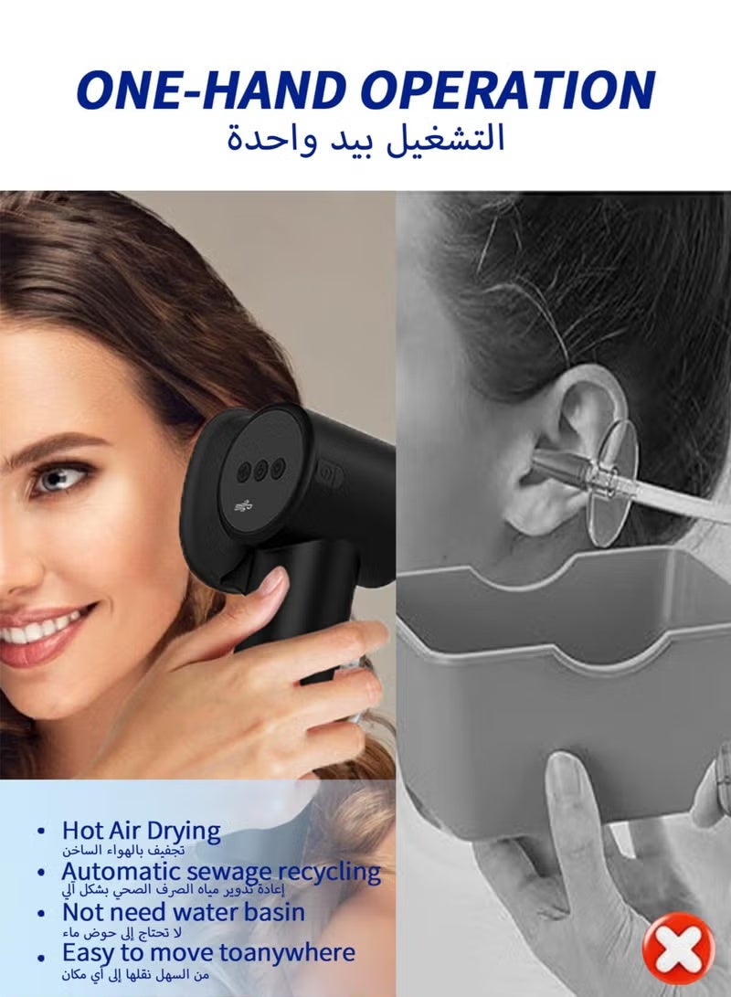 Upgraded Ear Wax Removal with One-Piece Waste Tank, With warm air drying function，Electric Ear Cleaner Tool with Ear Dryer 3-in-1, Effective & Safe Ear Irrigation Flushing System, 5 Pressure Modes Ear Cleaning, IPX6 Waterproof - Image 5
