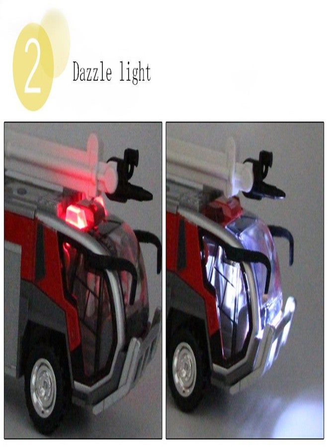 Ailejia Airport Fire Trucks for Boys, Fire Engine Toys Diecast Fire Truck Engine Pullback Friction Toy Engineering Vehicle fire Truck Model (red) - Image 5