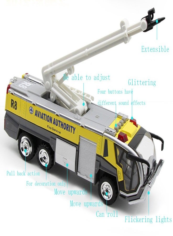 Ailejia Airport Fire Trucks for Boys, Fire Engine Toys Diecast Fire Truck Engine Pullback Friction Toy Engineering Vehicle fire Truck Model (red) - Image 3