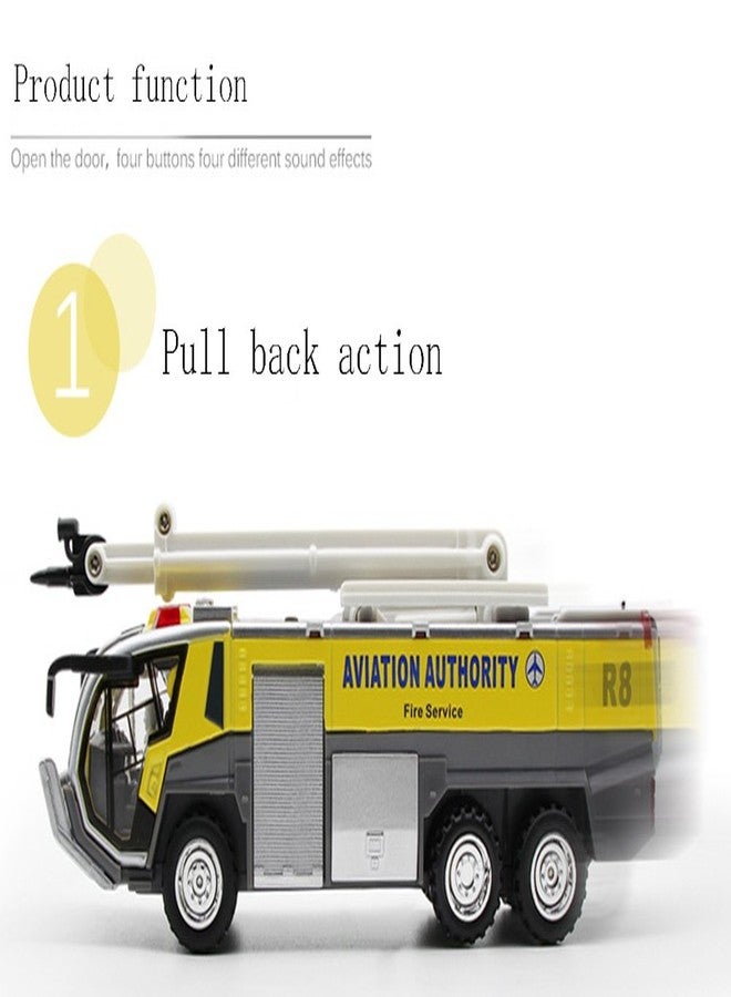 Ailejia Airport Fire Trucks for Boys, Fire Engine Toys Diecast Fire Truck Engine Pullback Friction Toy Engineering Vehicle fire Truck Model (red) - Image 4