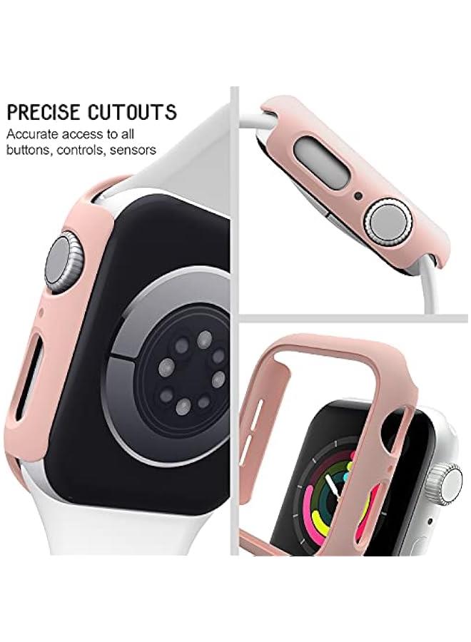 3 Pack Compatible for Apple Watch Case 40mm Series 6 Series 5 Series 4 / SE, Hard PC Bumper Case Protective Cover Frame 【NO Screen Film】 Compatible for iWatch Accessories 40mm, Starlight/White/Pink - Image 4