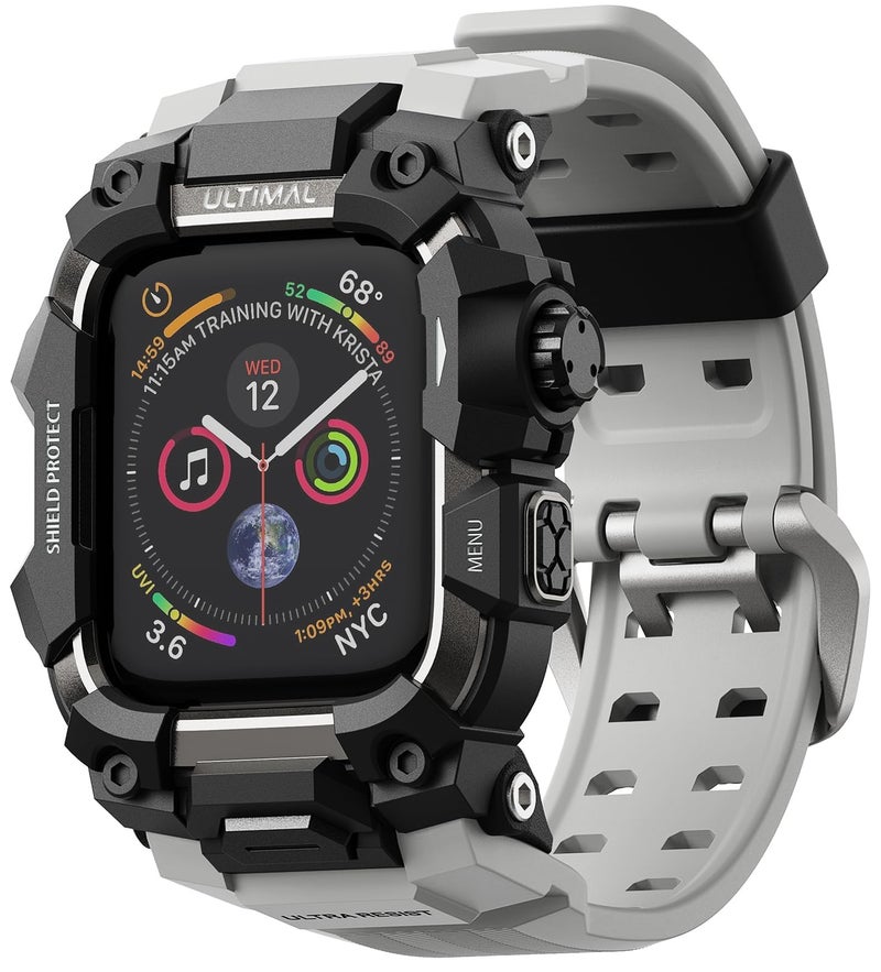 ULTIMAL Rugged Case with Band for Apple Watch 44mmCompatible with Apple Watch Series SE 3SE 2SE Generation654 Military Grade Shockproof Bumper Cover for iWatch Tactical Band Men 44mmGrey - Image 2
