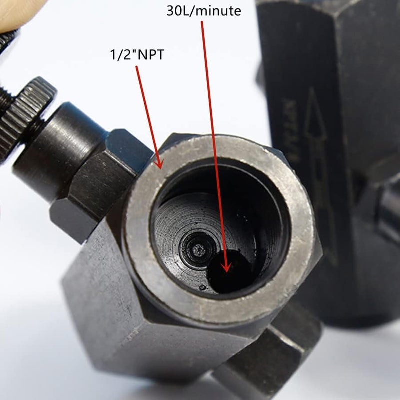 YACO VALVE صمام التحكم في التدفق 1/2" صمام فحص الخانق NPT 3000PSI فولاذ كربوني هيدروليكي - Image 2