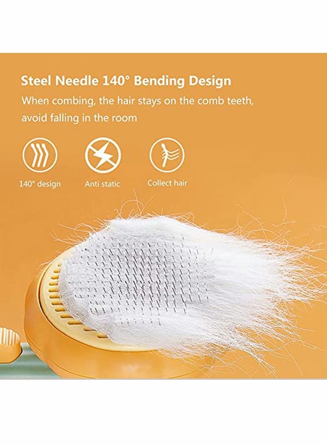 Loquat Pet Self Cleaning Slicker Brush, Cat Massage Comb with Soft Bent Pain-Free Bristles for Shedding and Grooming, Removes Loose Undercoat Gently, Tool for Dogs, Cats, Puppy, Rabbit (Pumpkin Color) - Image 5