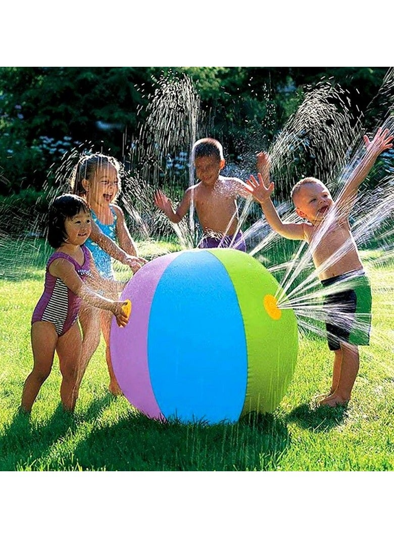 Foilswirl Beach Ball Sprinkler Toy Inflatable Sprinkler  Outdoor Sprinkler Summer Toy Sprinkler, Water Jet Spray Ball, Outdoor Beach Toy  - Image 1