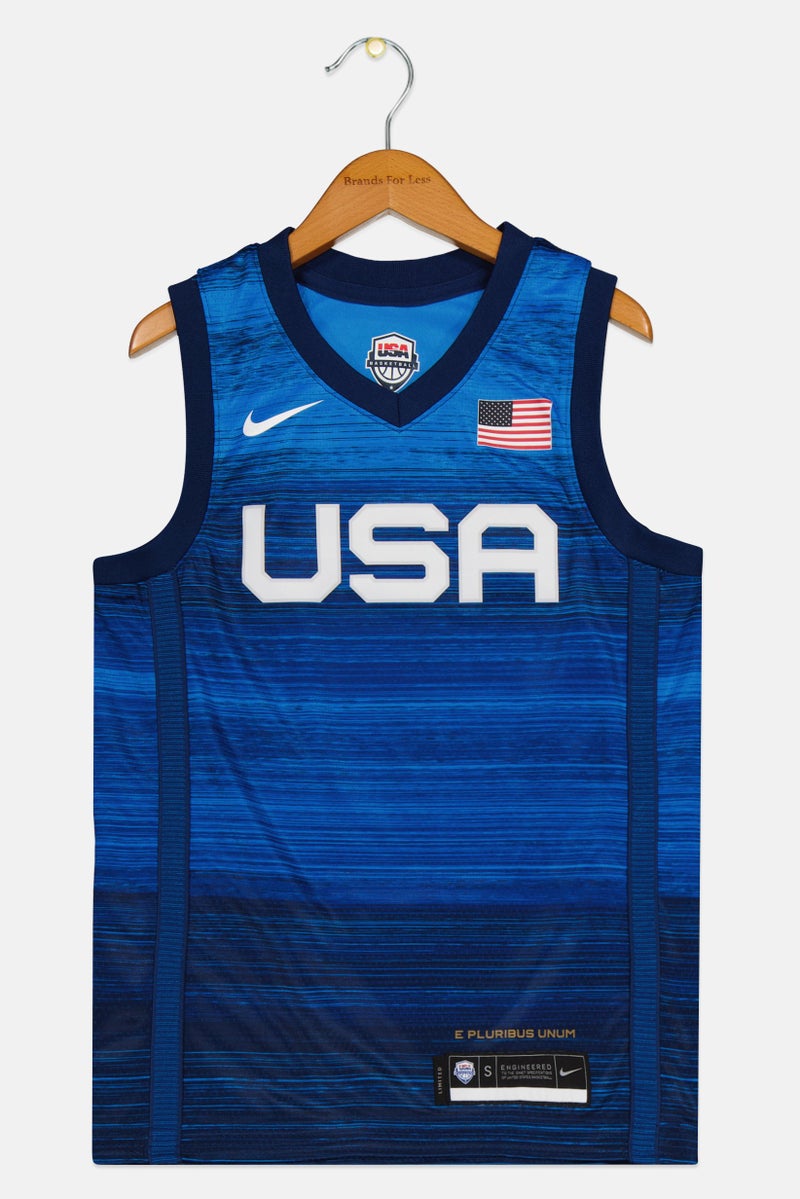 Nike Kids Boy Usa-Team Dri Fit Basketball Jersey, Blue  - Image 1