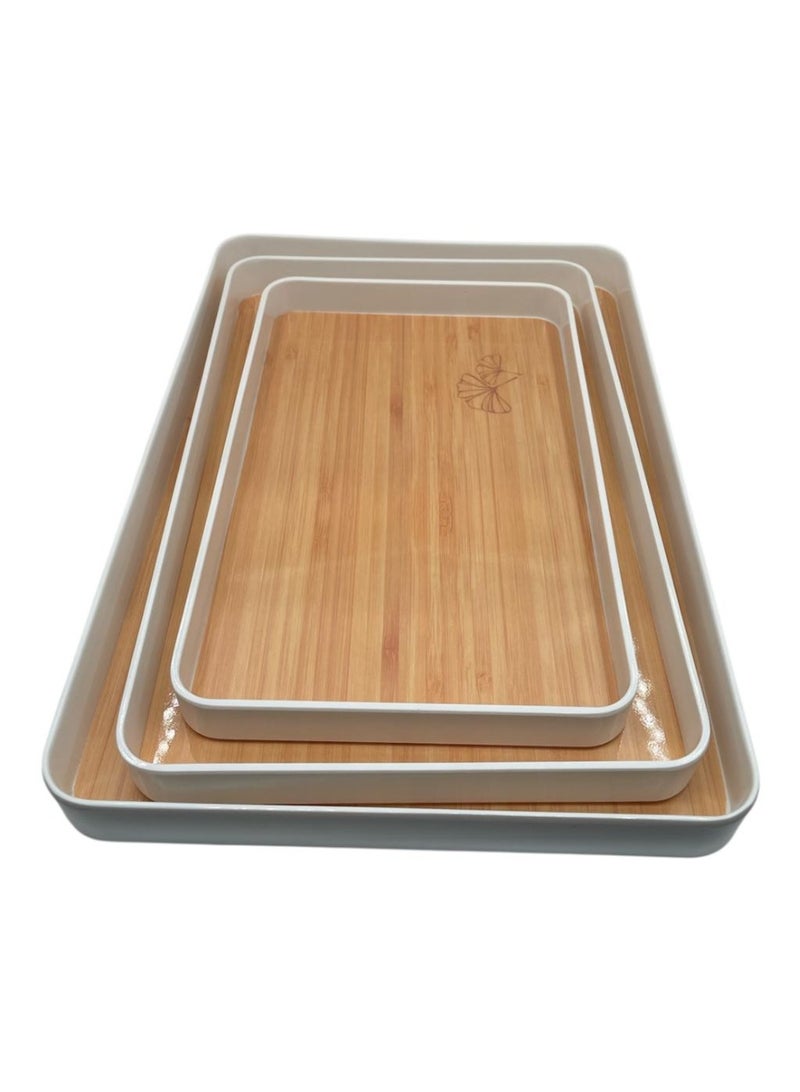 Luxury 3-Piece Melamine Serving Tray Set - Image 1