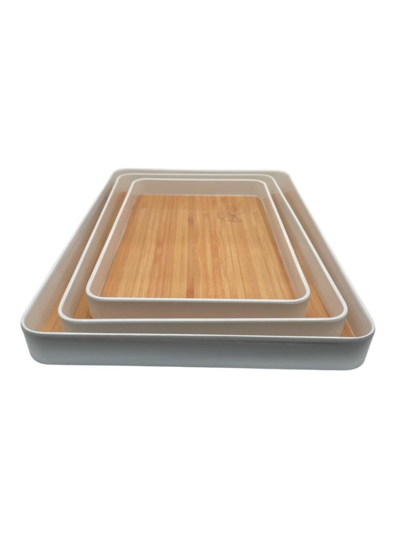 Luxury 3-Piece Melamine Serving Tray Set - Image 2