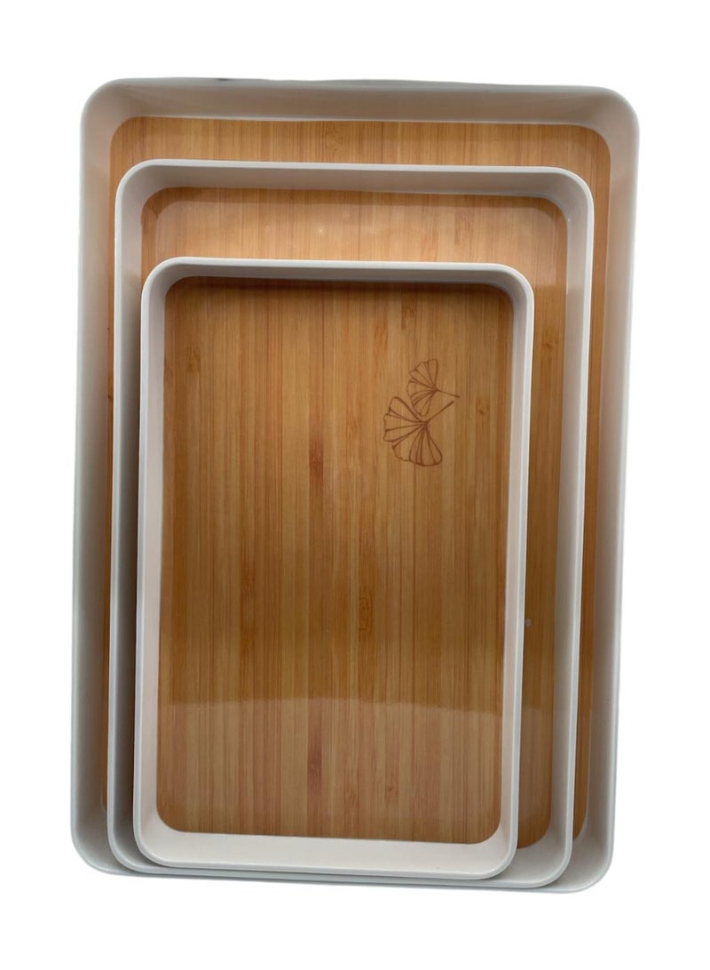 Luxury 3-Piece Melamine Serving Tray Set - Image 3