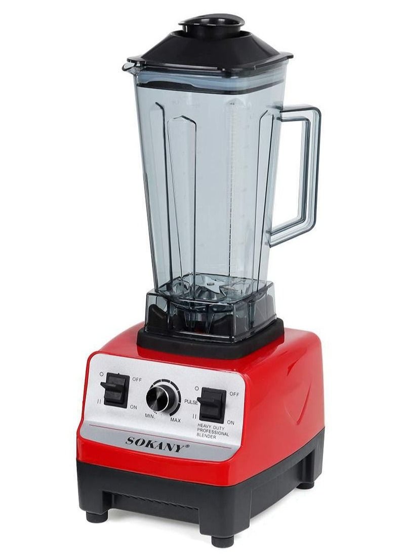 sokany - Multifunctional Countertop Blender Ice Shaver Food Grinder Juicer 2L 4500W SK-444 Red - Image 1