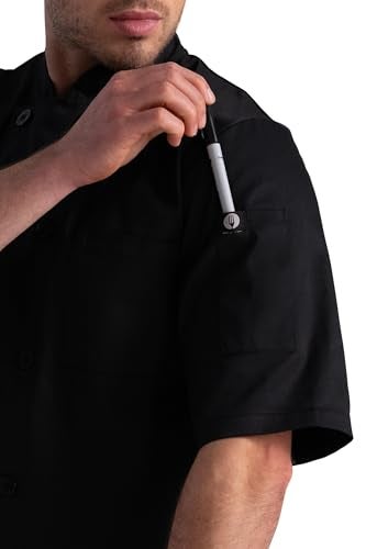 Chef Works Unisex Volnay Chef Coat, Black, Large - Image 3