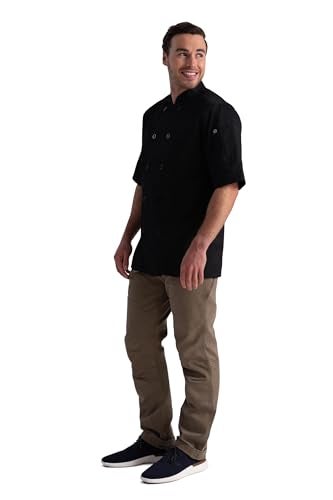 Chef Works Unisex Volnay Chef Coat, Black, Large - Image 5