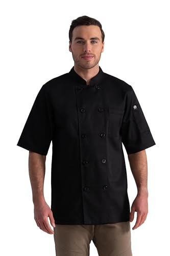 Chef Works Unisex Volnay Chef Coat, Black, Large - Image 1