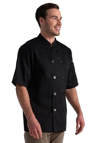 Chef Works Unisex Volnay Chef Coat, Black, Large - Image 4