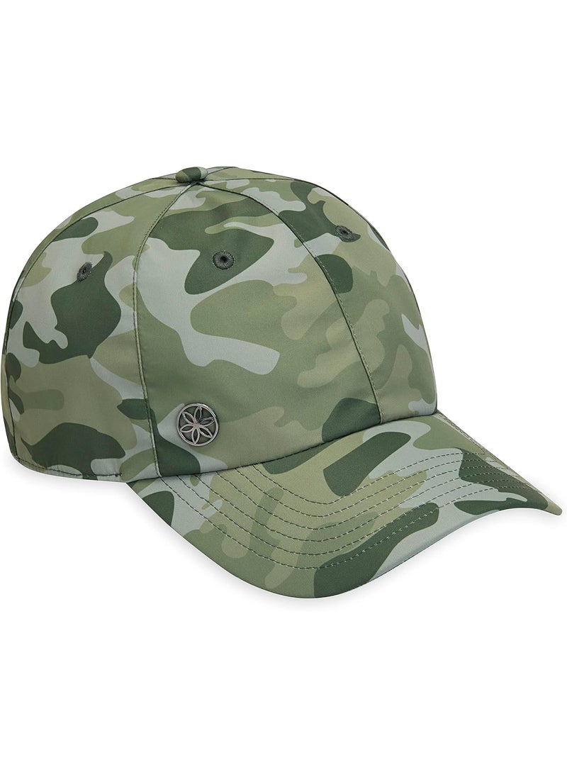 Gaiam Gaiam Womens Classic Fitness Hat  Baseball Cap and Running Hat for Women  BuiltIn Ponytail Hole MoistureWicking Fabric for General Outdoor Activities  One Size Fits Most  Green Camouflage  - Image 1