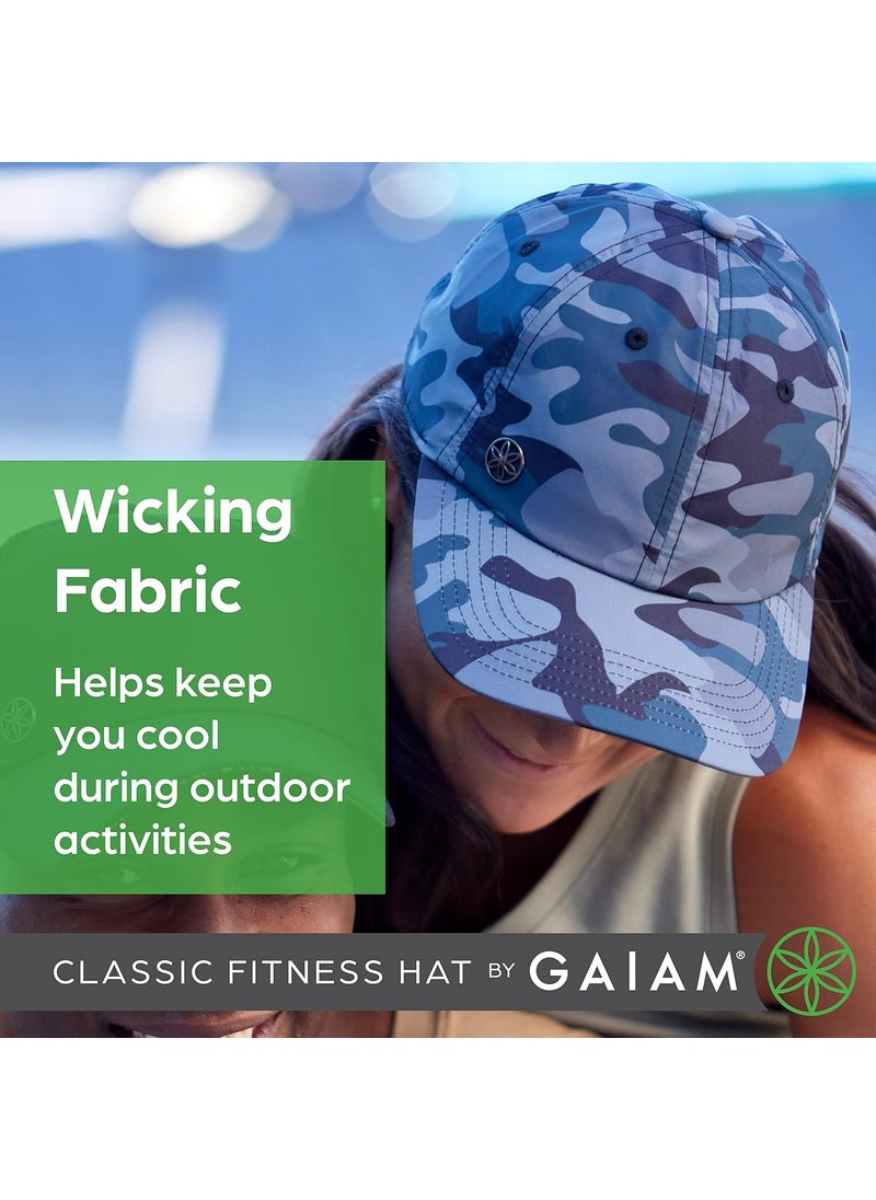 Gaiam Gaiam Womens Classic Fitness Hat  Baseball Cap and Running Hat for Women  BuiltIn Ponytail Hole MoistureWicking Fabric for General Outdoor Activities  One Size Fits Most  Green Camouflage  - Image 4
