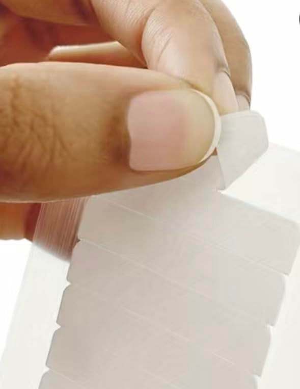 Beuni Hair Extension Tape Double Sided Replacement Tabs Strong Hold Waterproof Heat Resistant Easy Apply White 4cm X 0.8cm 96 Tabs Pack - Image 3