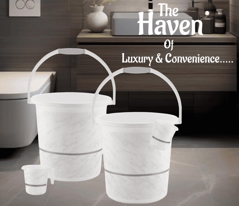 Nabhya 4 pcs Bathroom Accessories Set Plastic Bath Set Bathroom Bucket 20Ltr and Mug 4 Piece Combo Set for Home, Kitchen & Bathroom (White) - Image 4