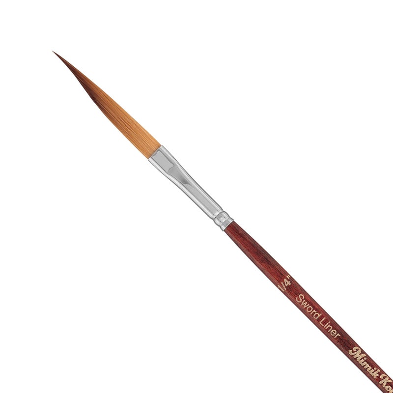 Creative Mark Mimik Kolinsky Watercolor Brush  14 Sword Liner  Short Handle Synthetic Paint Brush  Handmade in Germany  Synthetic Sable Paint Brushes for Professional Artists  AnimalFriendly