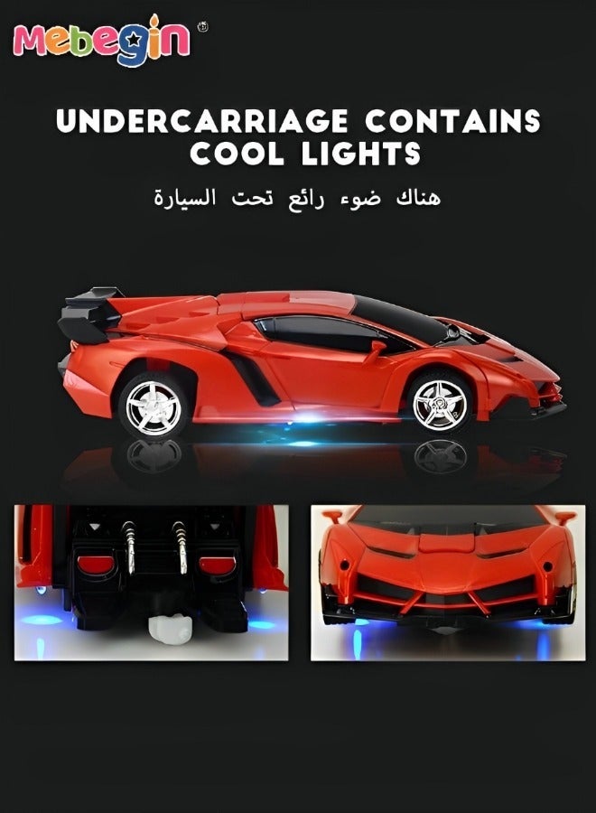 MEBEGIN Red Transforming Toy Car Kids Transforming Robot Kit Toy Model 2 In 1 Step Model Transforming Car Toy Boys Girls Gift - Image 5