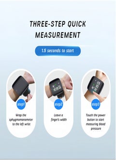 ANRIKKA Elderly-Friendly Wrist Blood Pressure Monitor – Quick 3-Step Measurement, 198 Memory, Voice Alert, Large LED Display (Black)  - Image 2