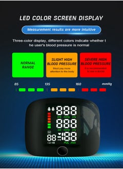 ANRIKKA Elderly-Friendly Wrist Blood Pressure Monitor – Quick 3-Step Measurement, 198 Memory, Voice Alert, Large LED Display (Black)  - Image 3