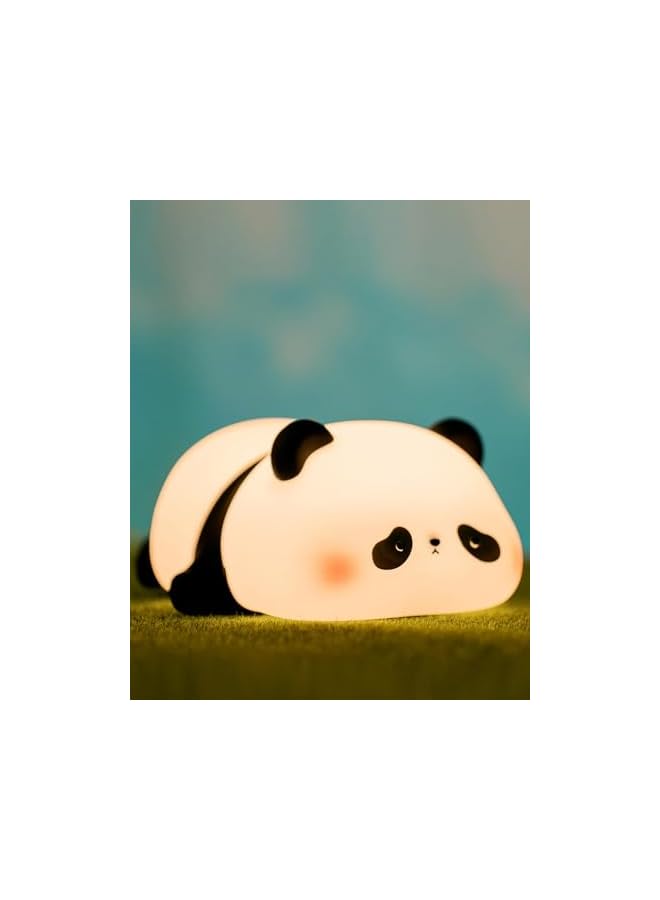 The Bros Cute Panda Night Light, LED Novelty Animal Night Lamp, 3 Level Dimmable Nursery Nightlight, Rechargeable Bedside Touch Lamp for Breastfeeding Toddler Baby Kids Decor, Cool Gifts for Kids (Multi) - Image 2