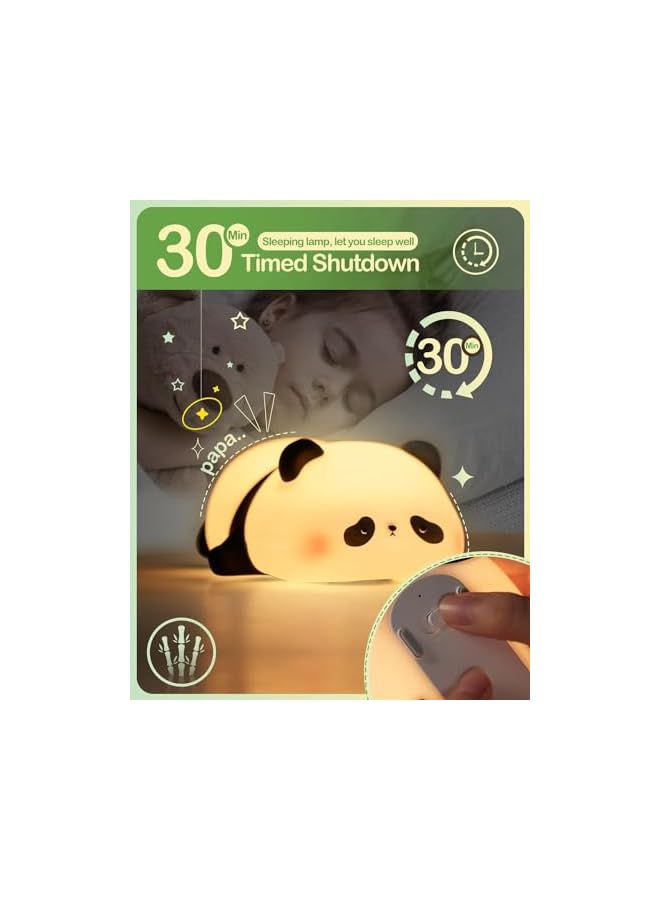 The Bros Cute Panda Night Light, LED Novelty Animal Night Lamp, 3 Level Dimmable Nursery Nightlight, Rechargeable Bedside Touch Lamp for Breastfeeding Toddler Baby Kids Decor, Cool Gifts for Kids (Multi) - Image 4