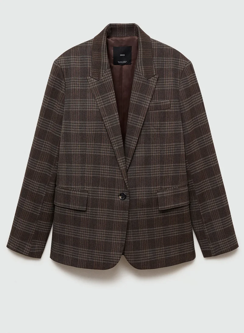 MANGO Checked Tailored Blazer