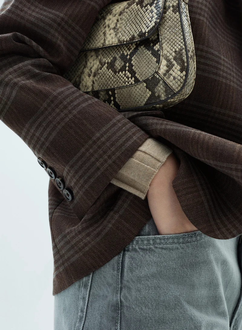 MANGO Checked Tailored Blazer